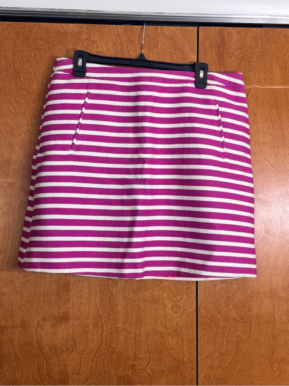 Halogen Pink and White Striped Mini Skirt
